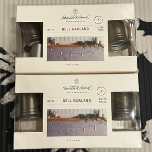 NIB Hearth & Hand Bell Garland 5’ TWO BOXES
